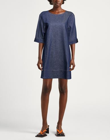 Woman Mini dress Blue Size 2 Cotton, Elastane