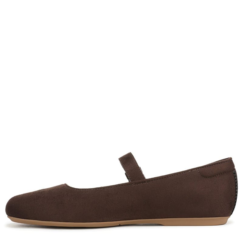 Women's Wexley Jane Mary Jane Ballet Flat Shoes (Dark Umber Brown Microsuede)