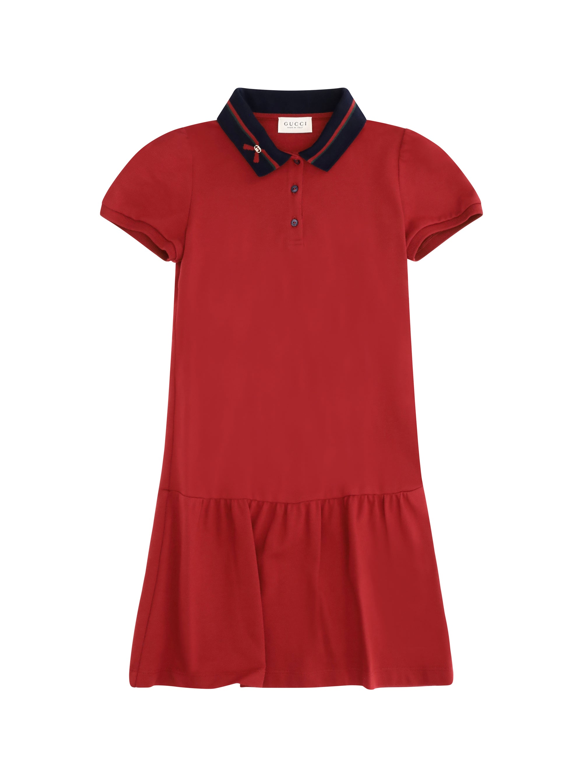 Cotton Polo Dress — Red