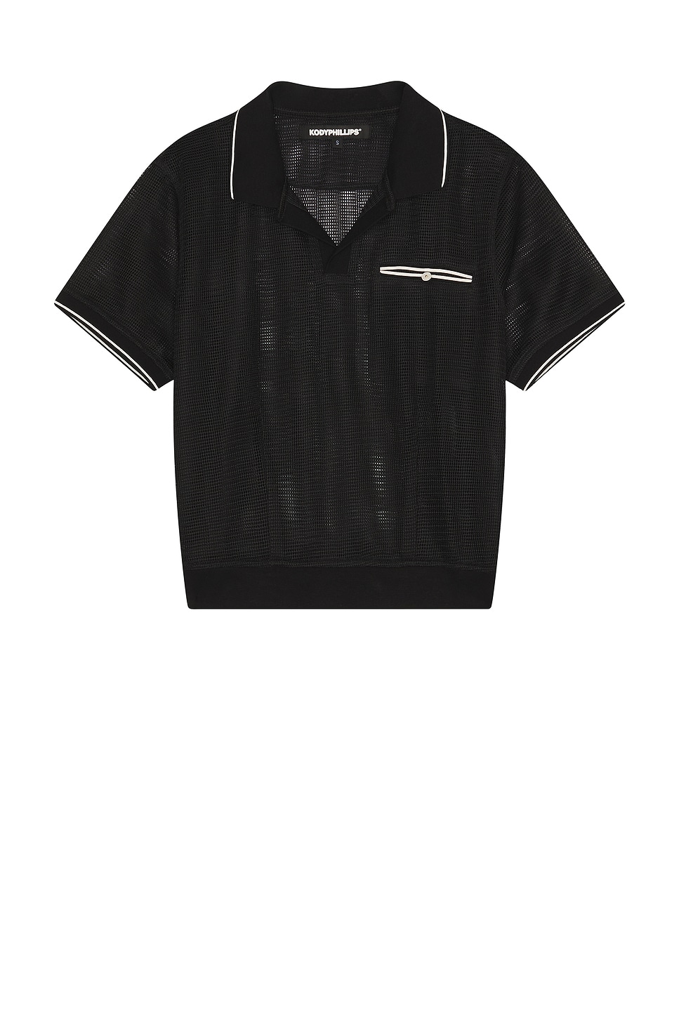 Kody Phillips Mesh Polo in Black - Black. S also in L, M, XL/1X