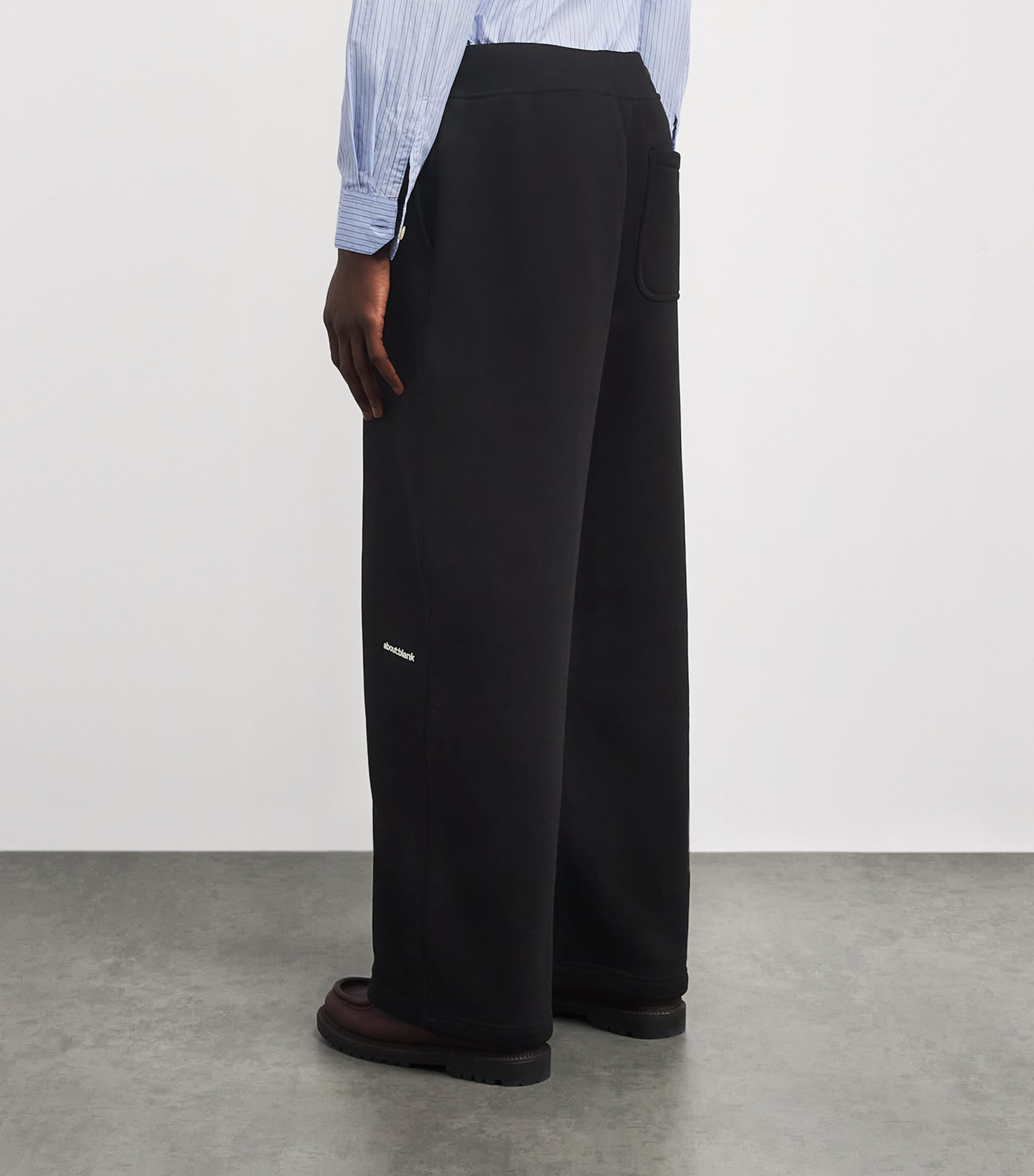 Cotton Logo Wide-Leg Sweatpants