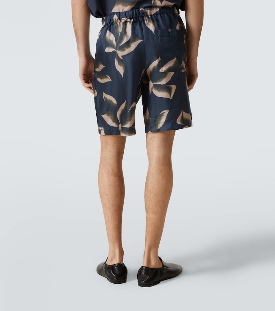 Printed silk shorts