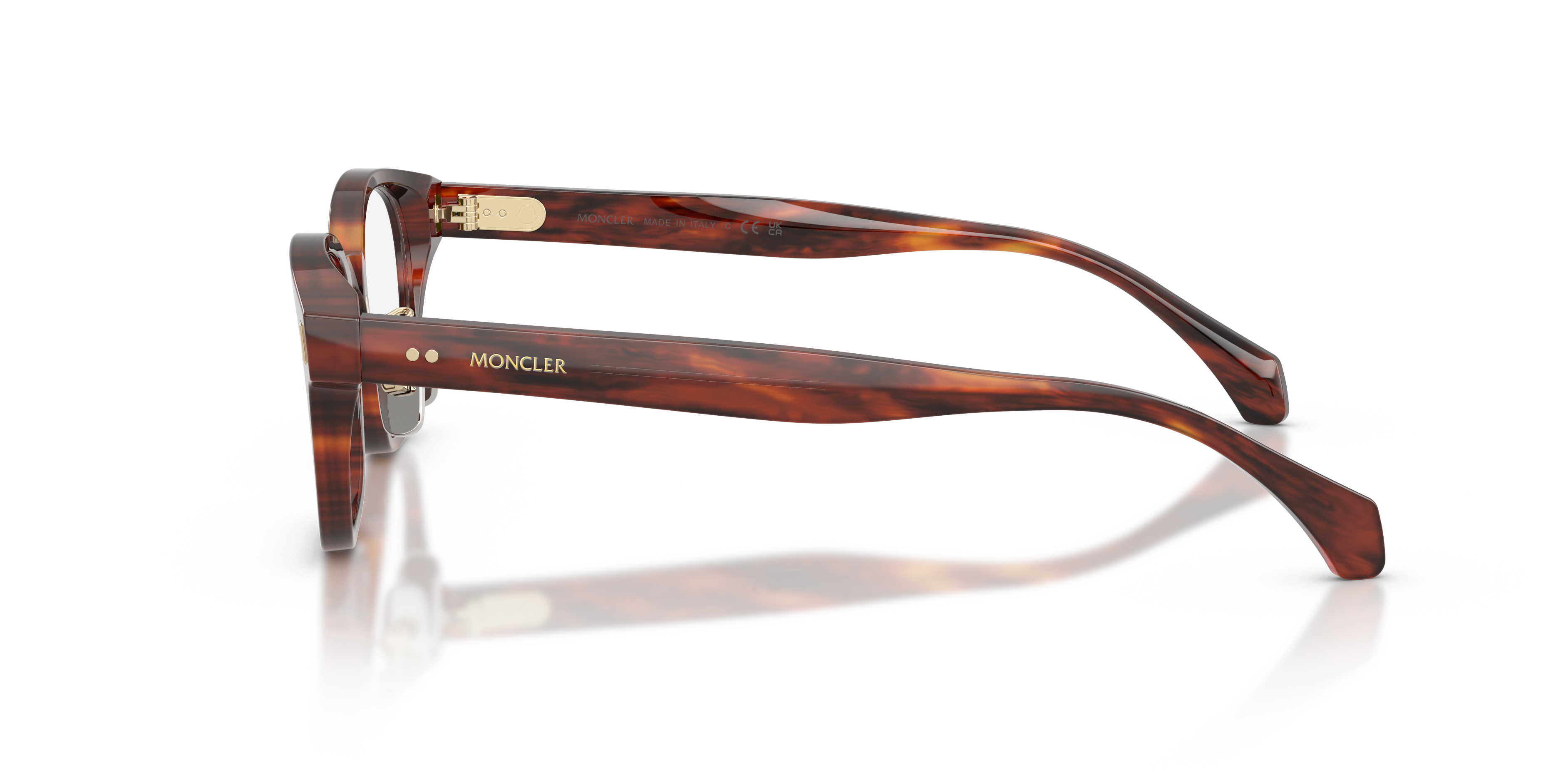 Moncler Unisex Moncler ME2021D 3034 Monturas ópticas Acetato Tortuga Transparente Redonda Norma
