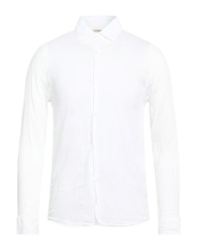 Man Shirt White Size L Cotton, Linen, Silk