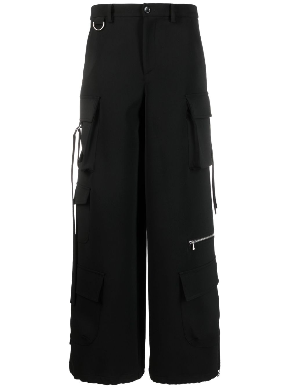 Wide-leg cargo trousers - Black