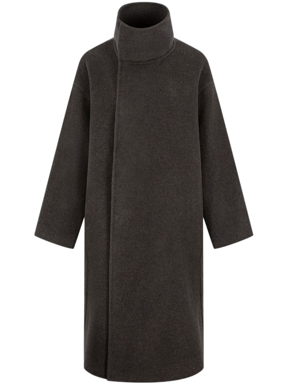 Funnel-neck coat - Black