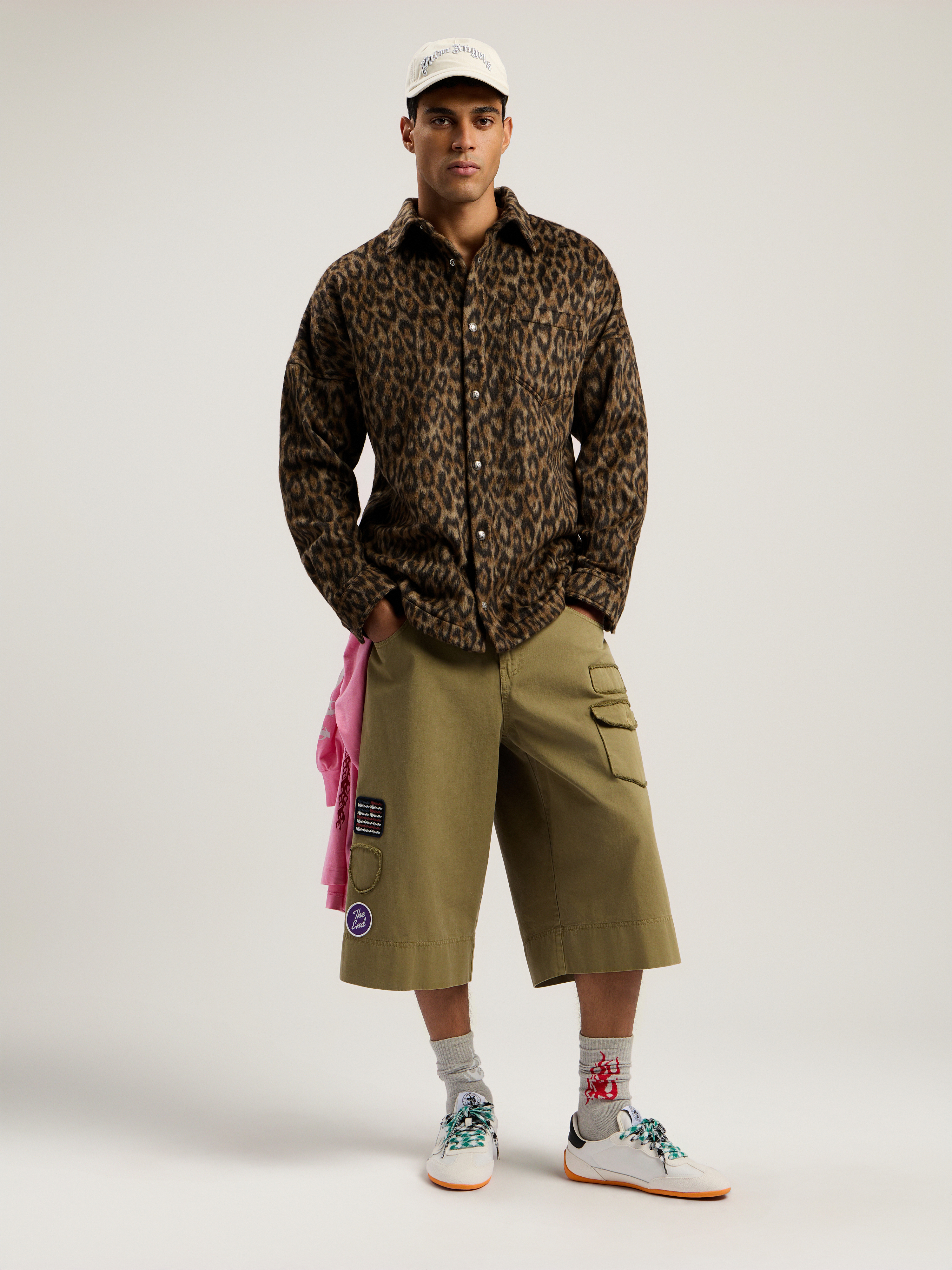 Military Patch Bermuda Shorts Man  Army Green