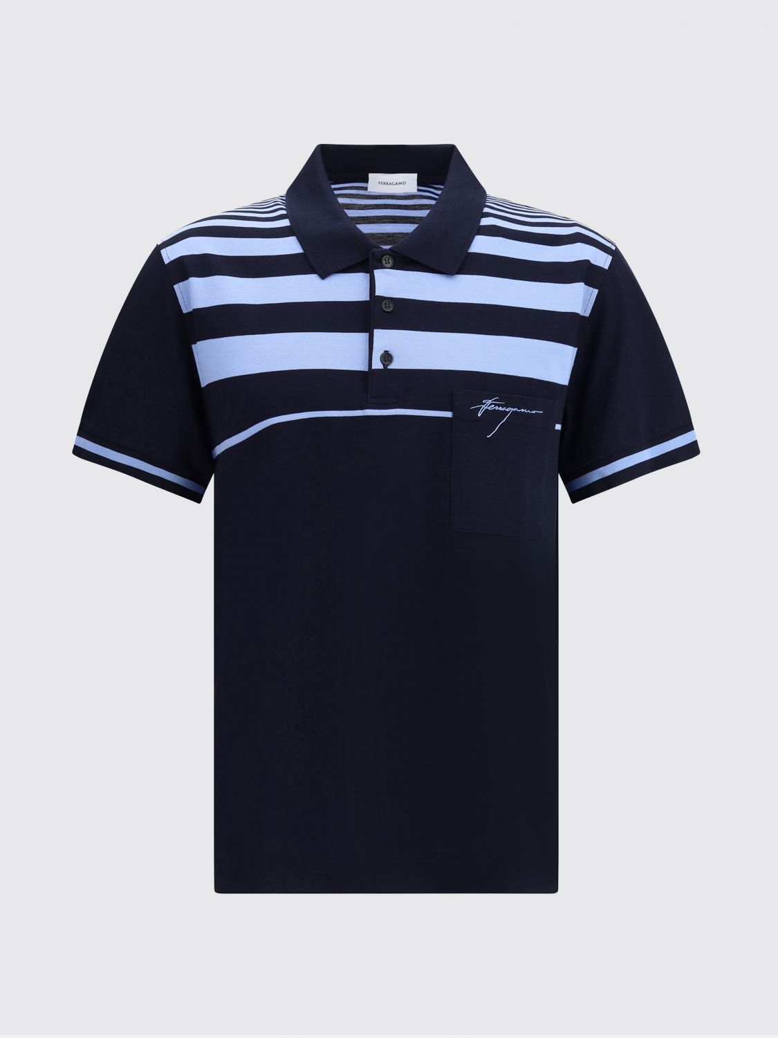 Striped polo shirt - Blue