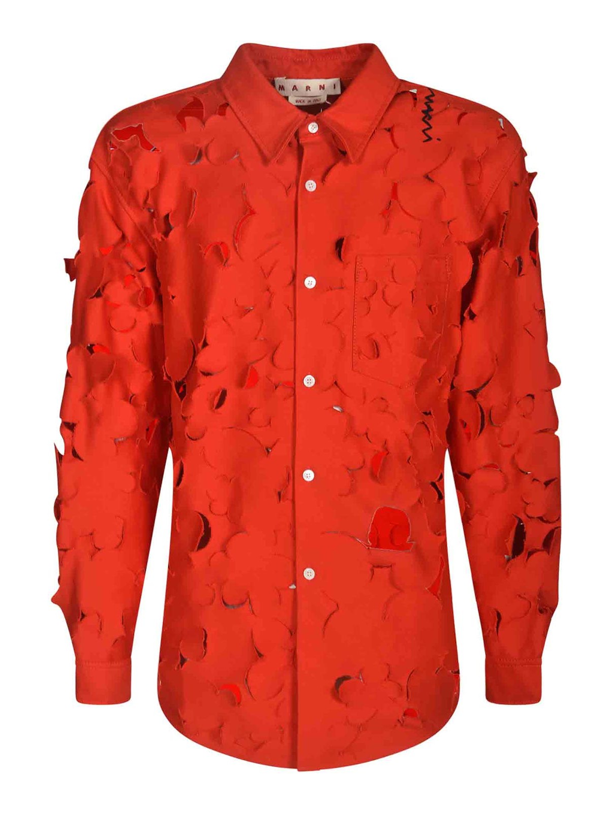 Cut-out Detail Slim Shirt
