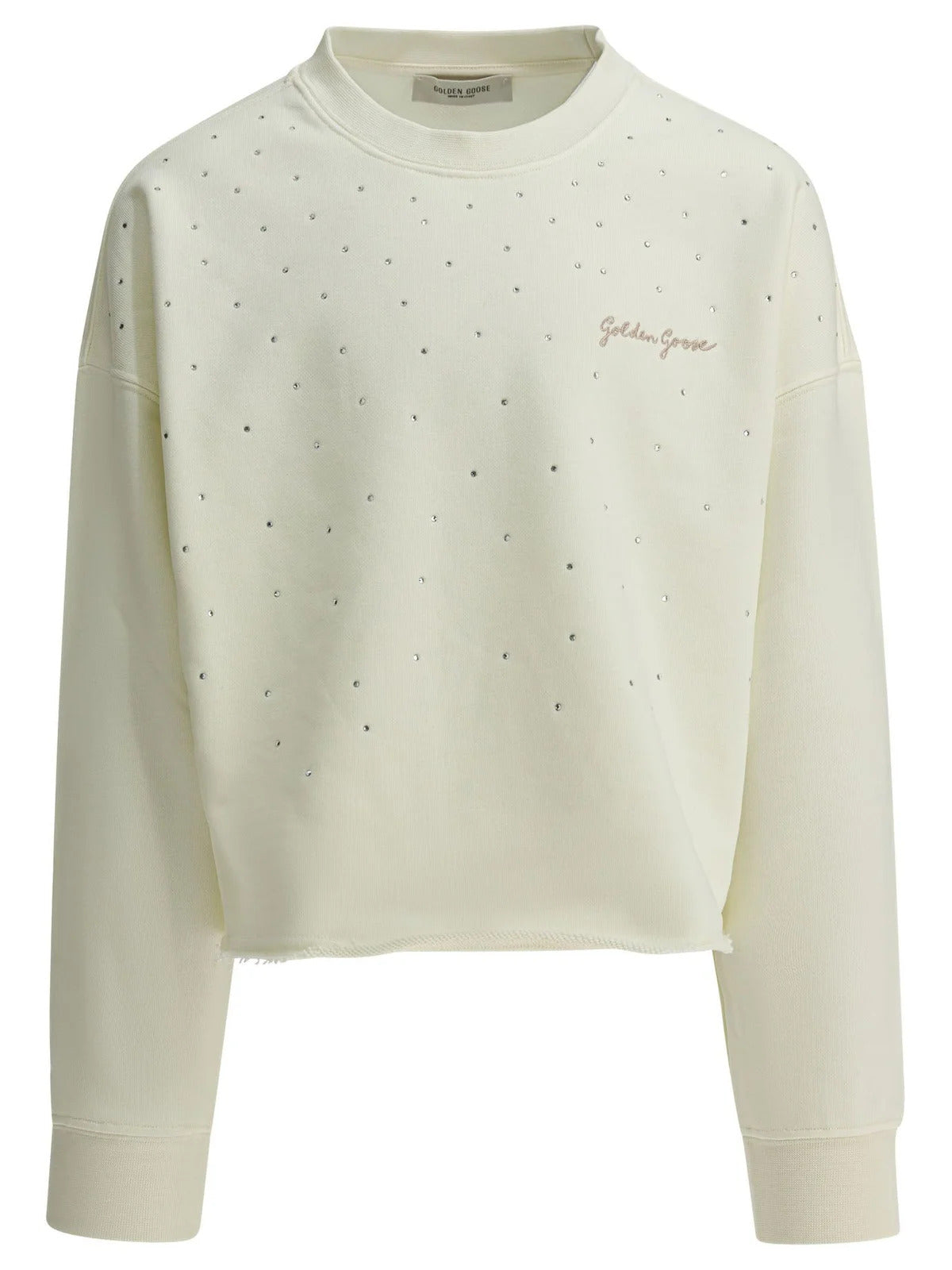 Mini Raw-Cut Hem Sweatshirt with Embroidered Logo