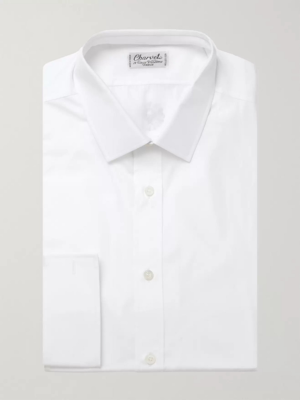 White Slim-Fit Cotton Shirt