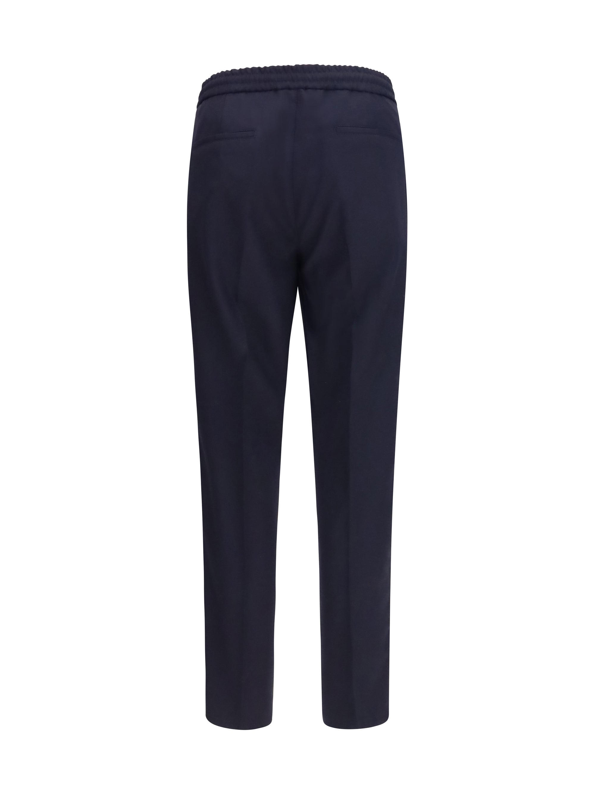 Virgin Wool Fleece Trousers — Navy