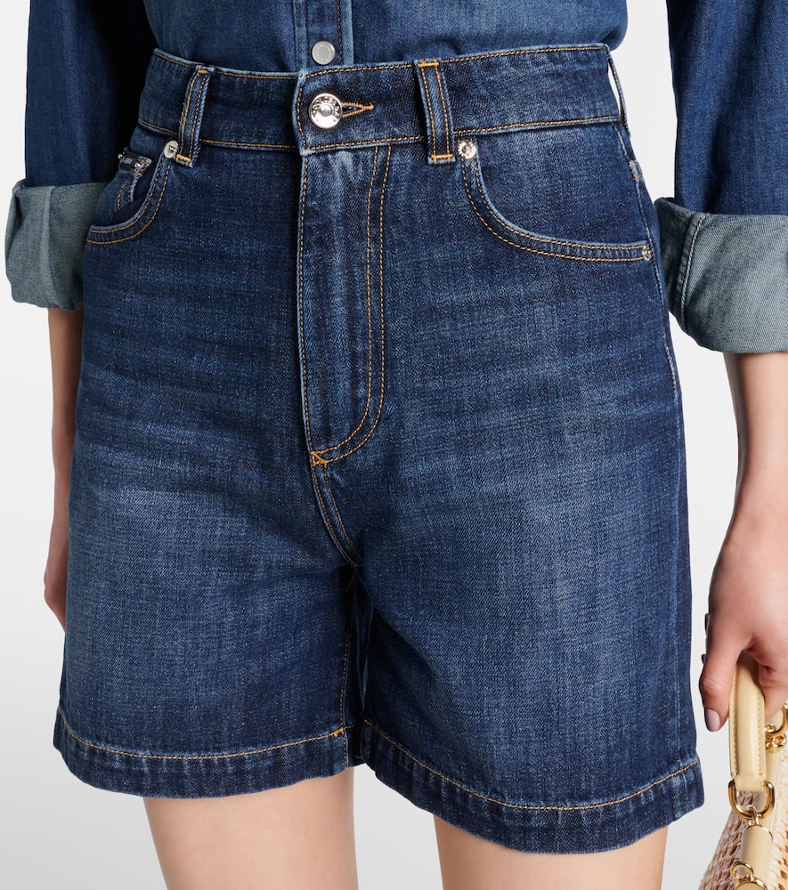 High-rise denim shorts