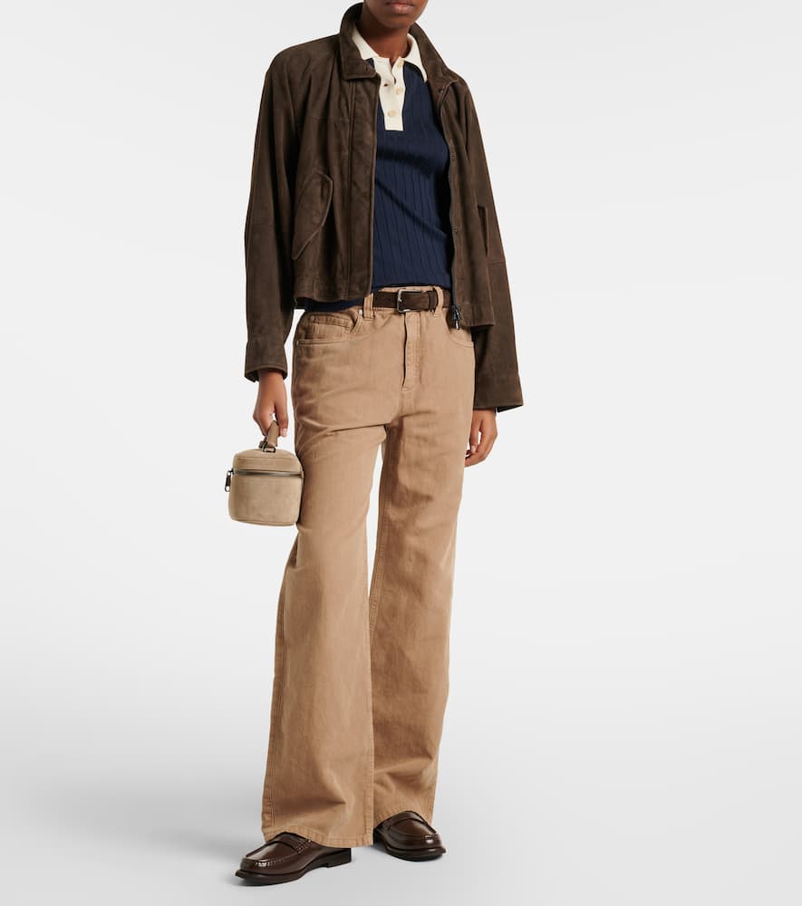 Embellished wool and cashmere polo sweater