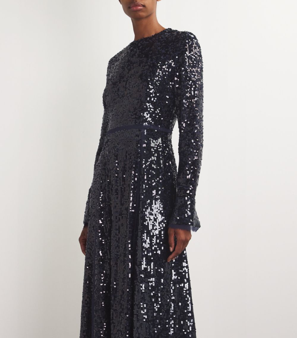 Sequinned Cape Gown