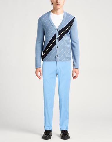 Man Pants Azure Size 34 Cotton, Silk, Elastane