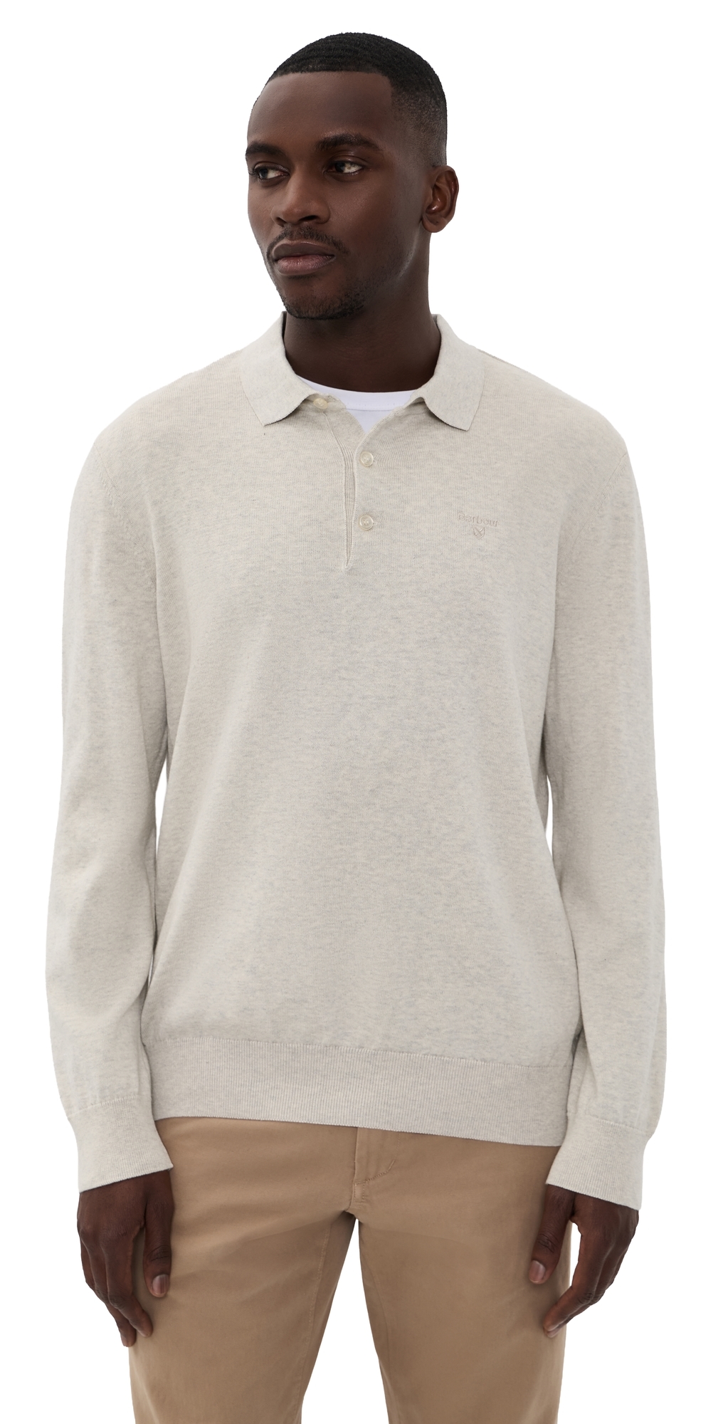 Pima Cotton Knitted Polo Shirt Neutral