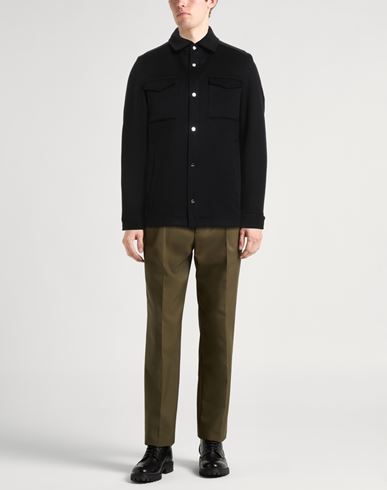 Man Shirt Black Size 38 Virgin Wool, Cashmere