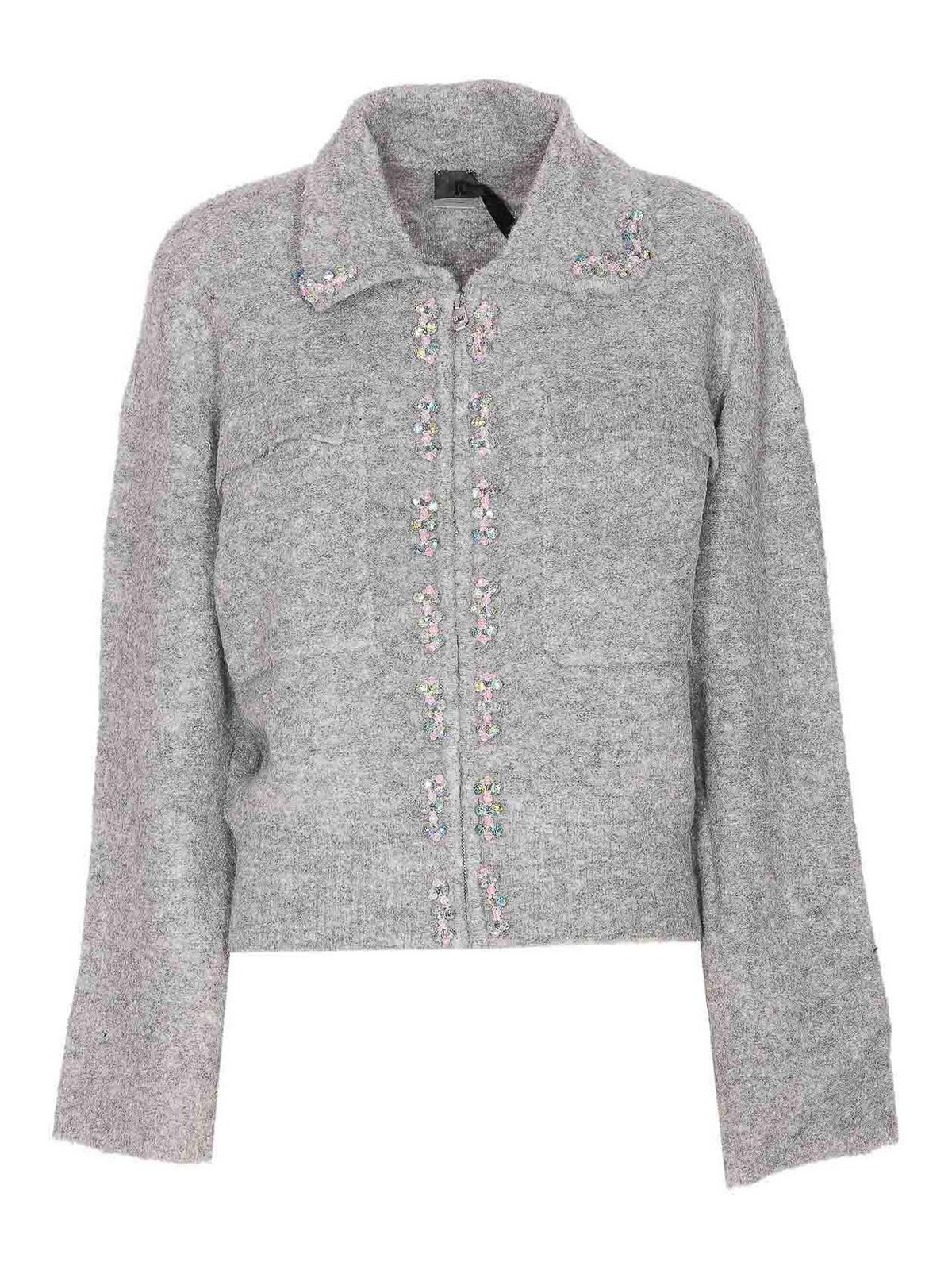 Grey Dark Lady Knitted Jacket