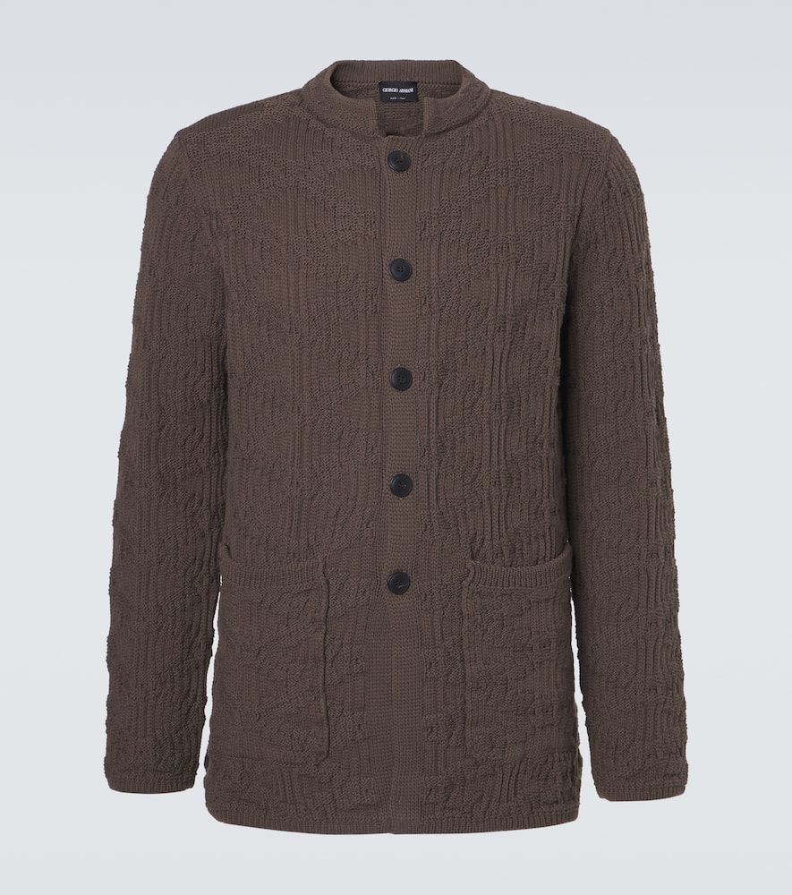 Ribbed-knit cotton-blend cardigan