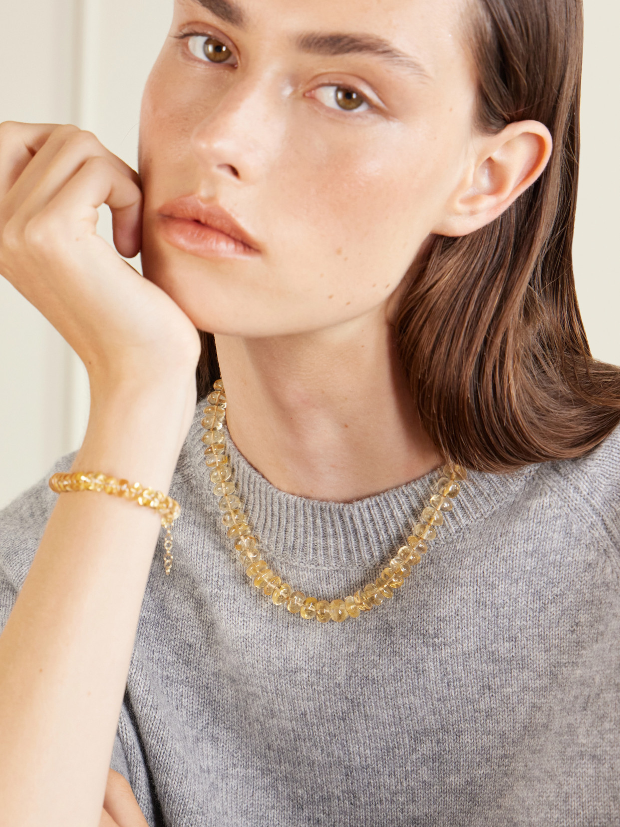 14-karat Gold Citrine Necklace - Yellow