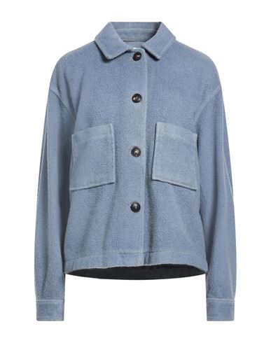 Woman Jacket Slate blue Size 6 Virgin Wool, Polyamide