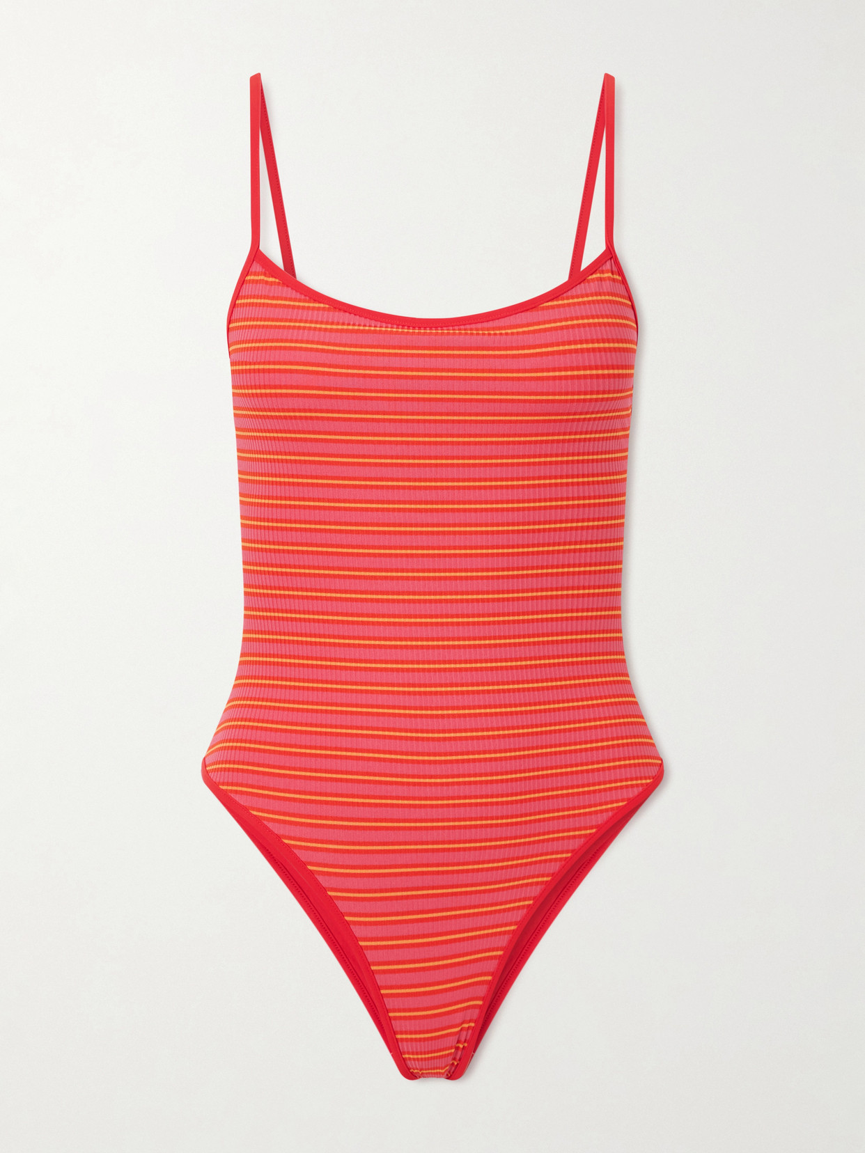 Trentasei Striped One-piece Swimsuit - Red
