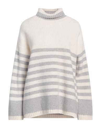 Woman Turtleneck Ivory Size 4 Virgin Wool, Silk, Cashmere