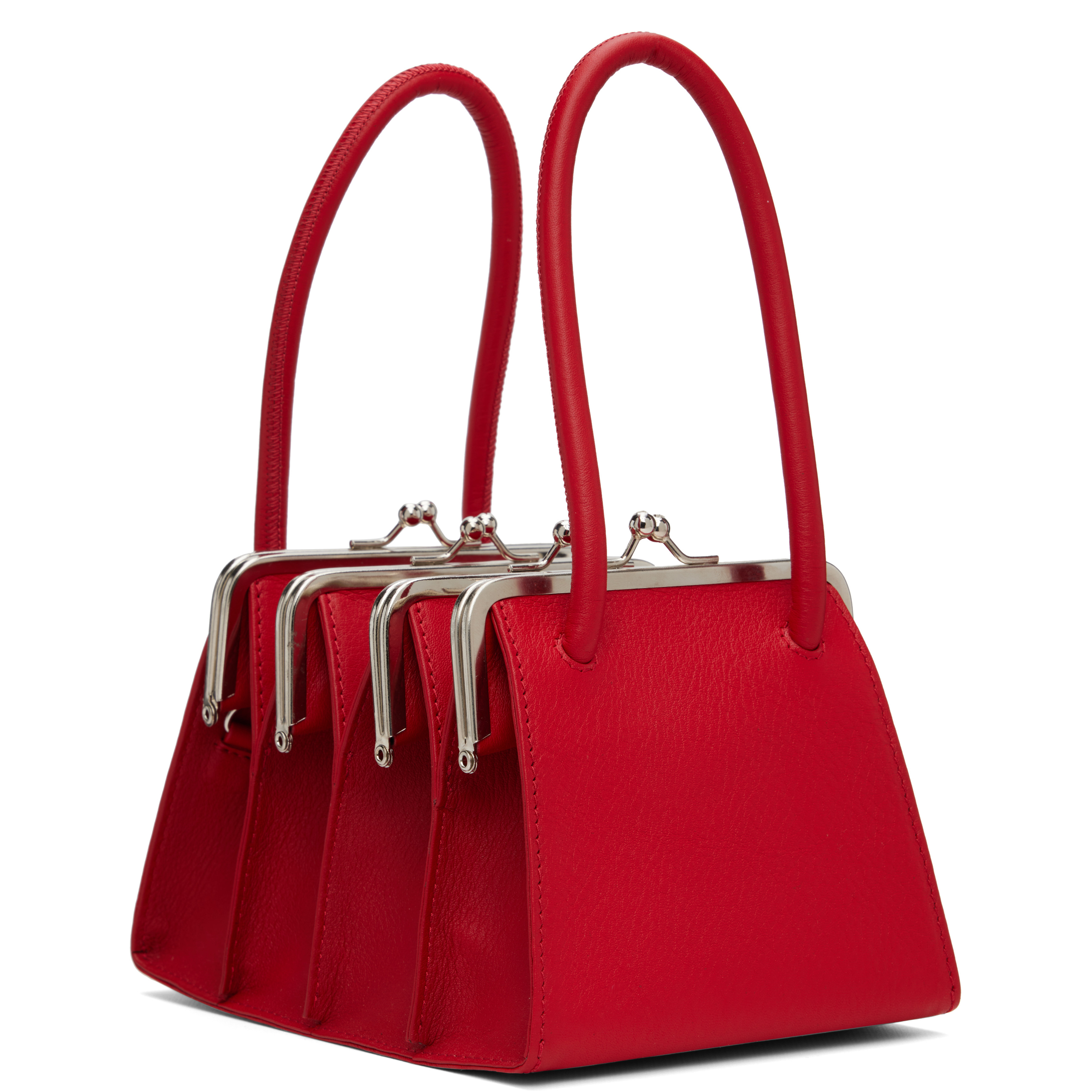 Red Boa Four Clasp Bag