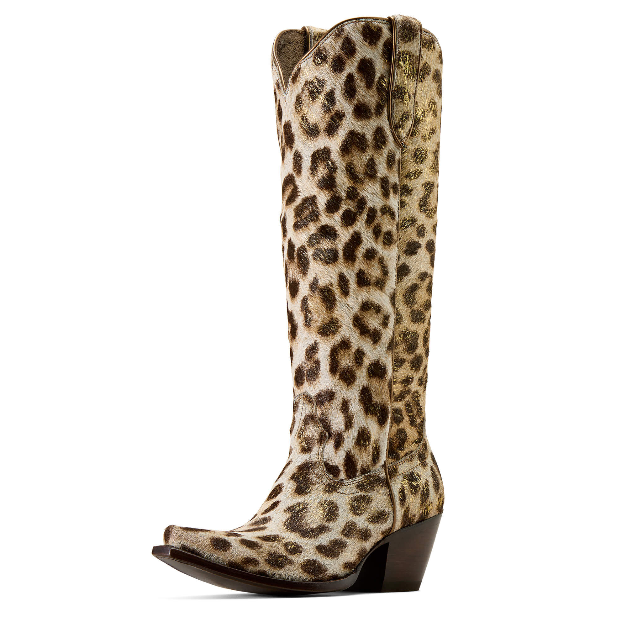 Women's Casanova X Toe Western Boots in Gilded Leopard Hair On Leather, B Medium Width, Size 3, by
