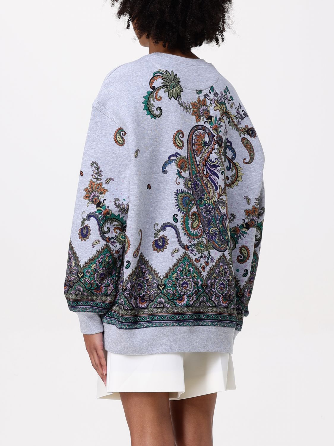 Paisley-print cotton sweatshirt - Grey