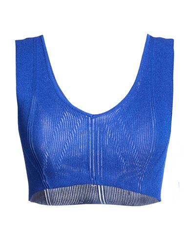 Woman Top Bright blue Size 2 Viscose, Polyamide