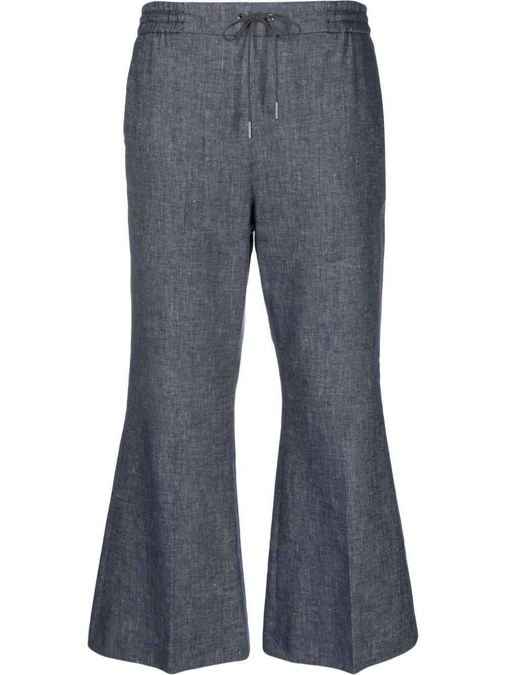 Drawstring flared trousers - Blue