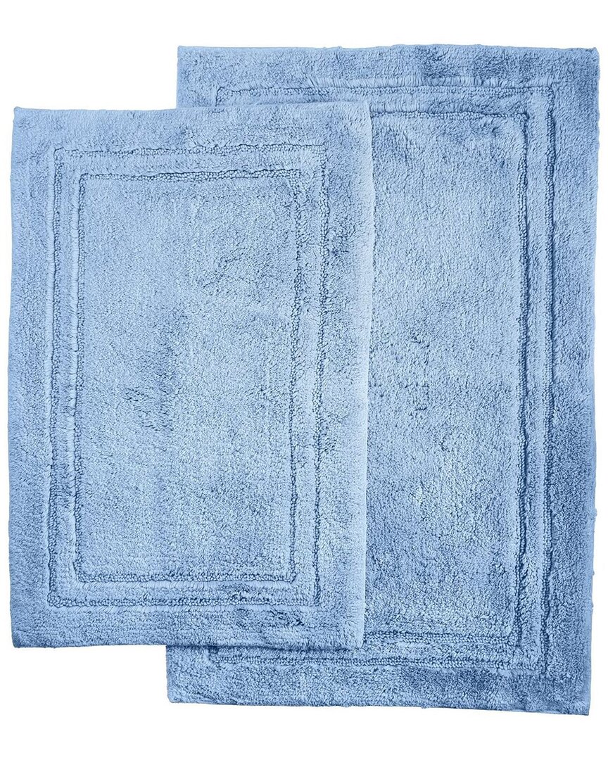 Non-Slip 2pc Plush Absorbent Cotton Bath Rug Set