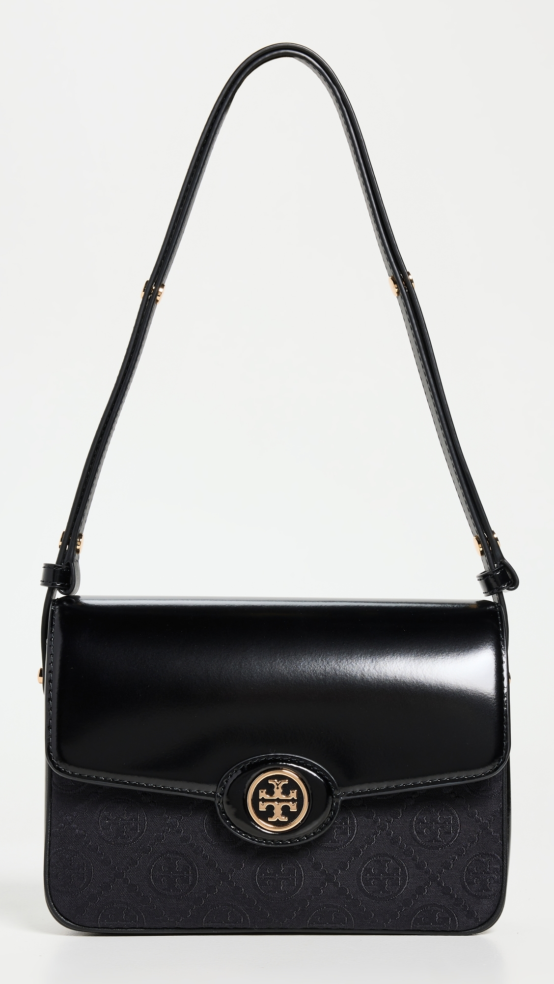 Robinson T Monogram Convertible Shoulder Bag Black One Size