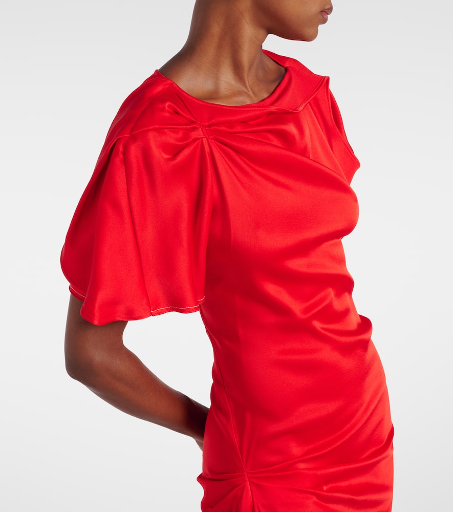 Draped gathered midi dress