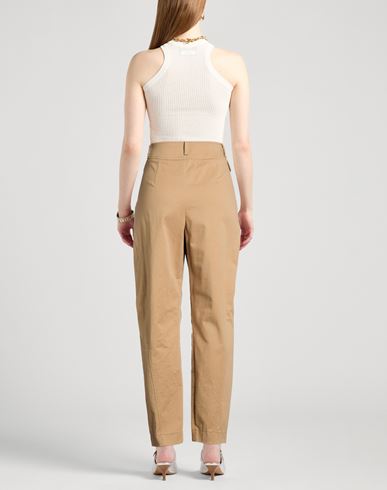 Woman Pants Camel Size 6 Cotton, Elastane