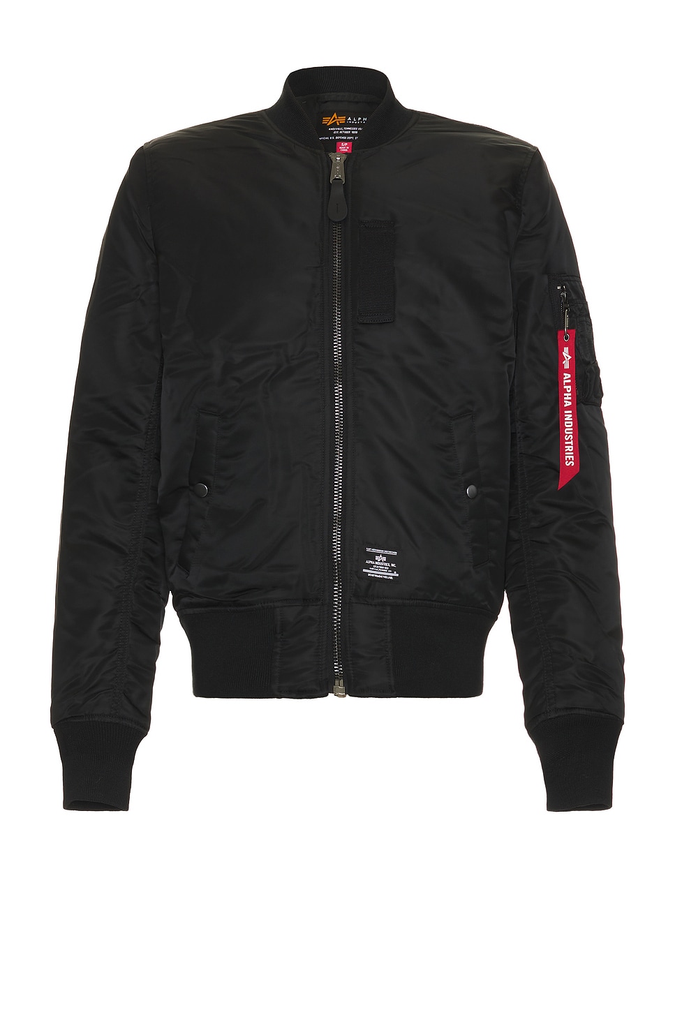 ALPHA INDUSTRIES MA-1 Regular Fit Flight Jacket in Black