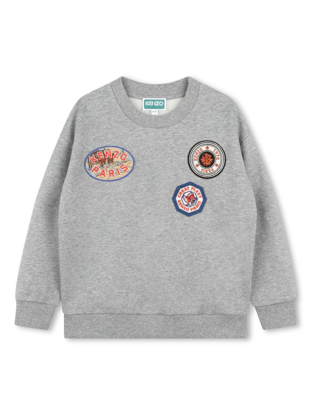 Logo-appliqué mélange-effect sweatshirt - Grey