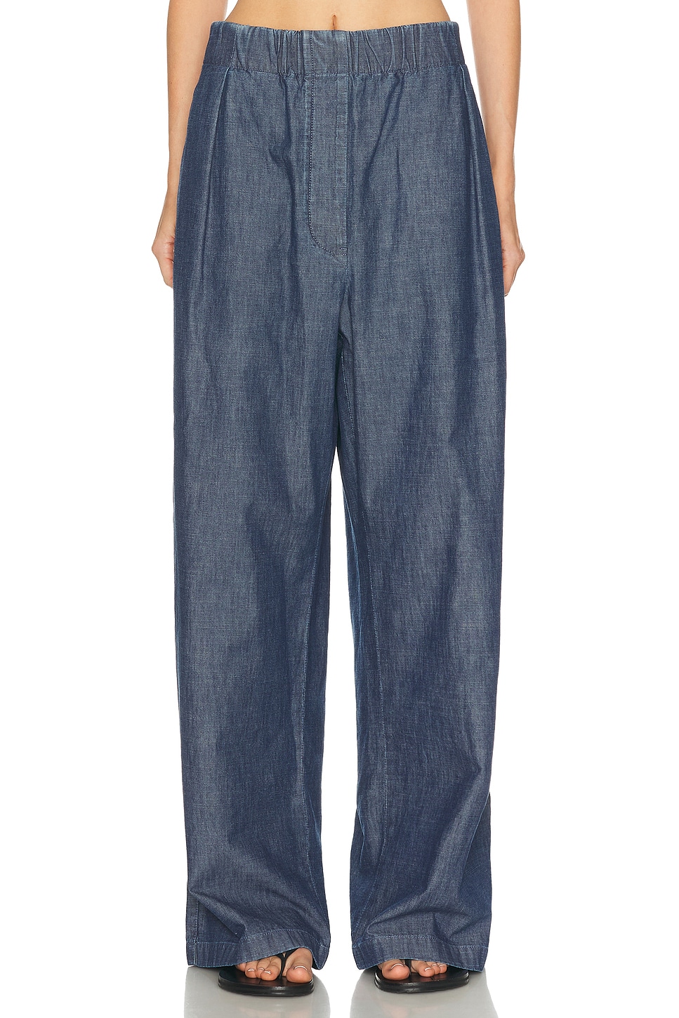Jil Sander Wide Leg Trouser in Indigo - Blue. 34 also