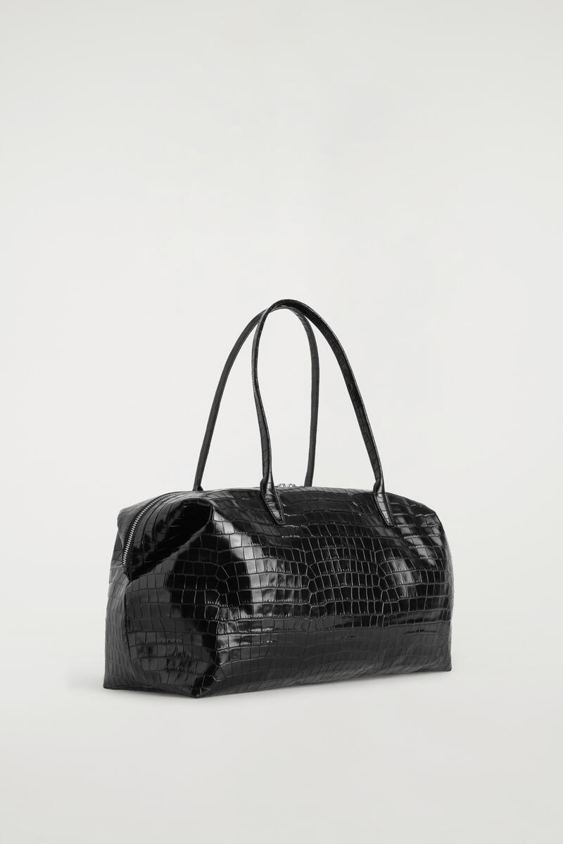 Frieze Bowling Bag - Croc-Effect Leather