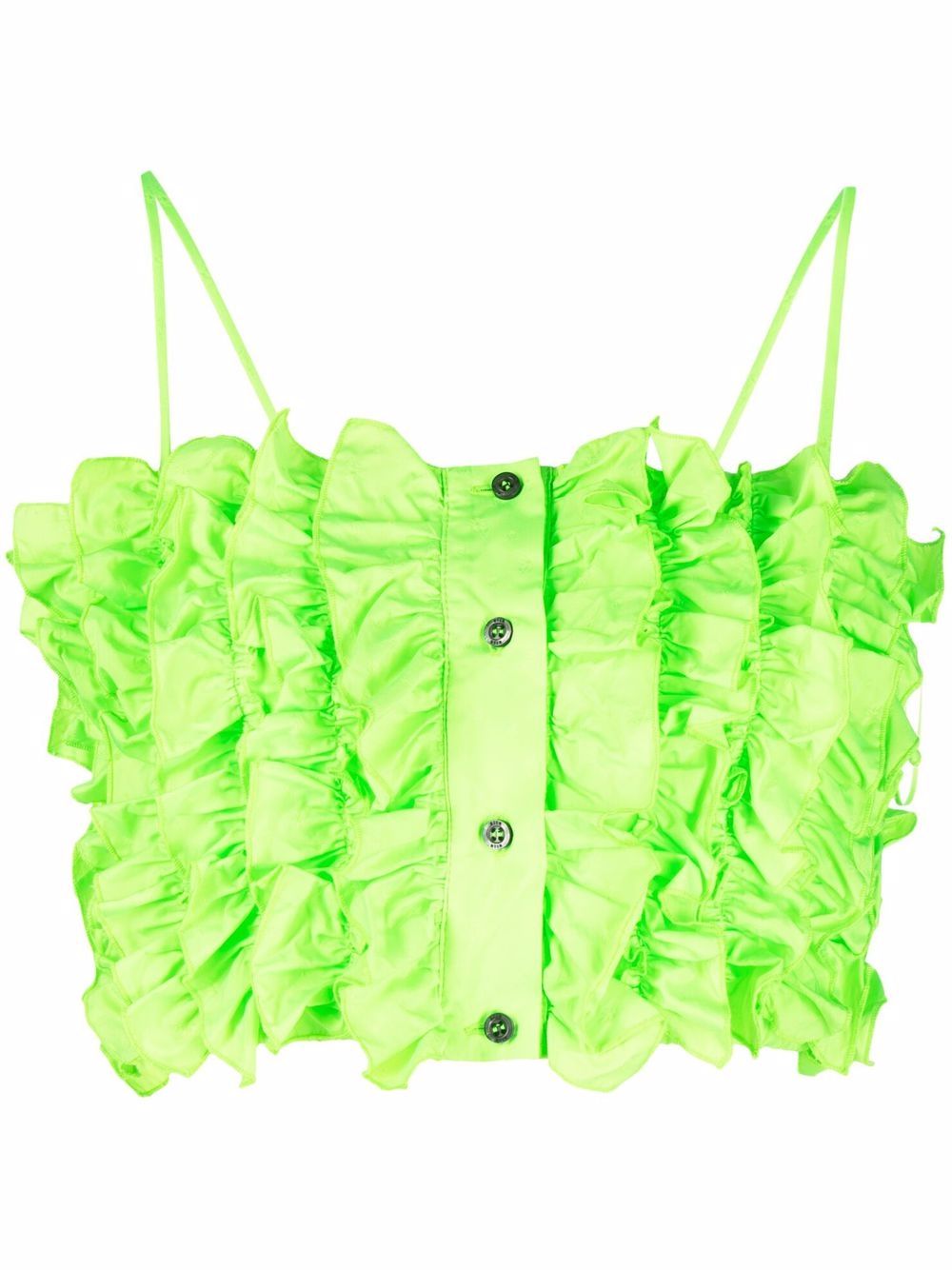 Cropped ruffled top - Green