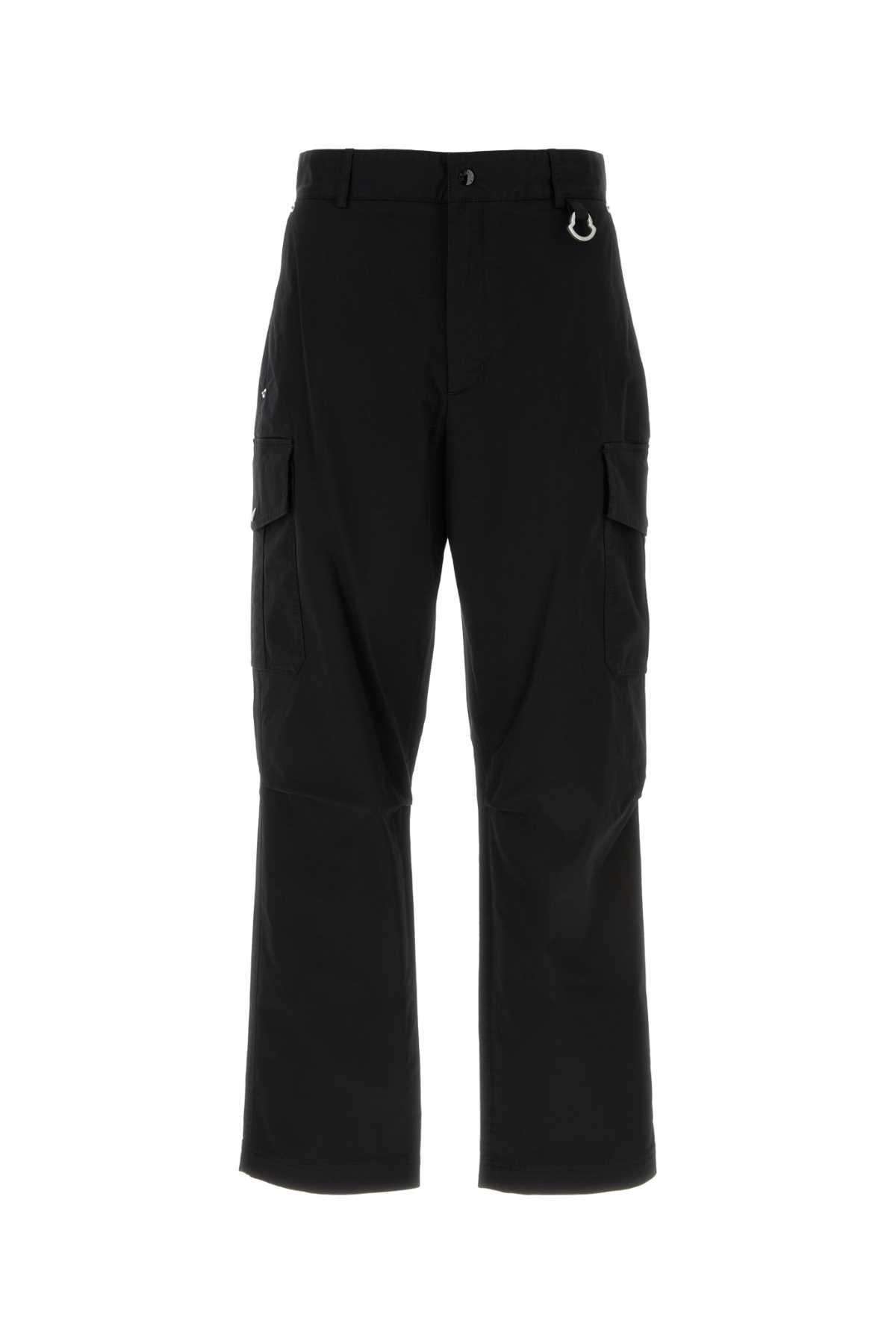Black Stretch Cotton Cargo Pant