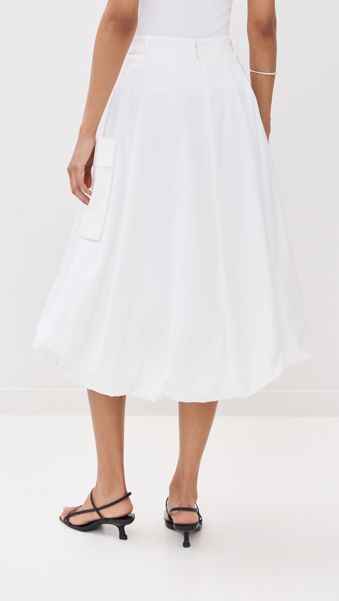 Tibi Bio Twill Bubble Skirt Optic White