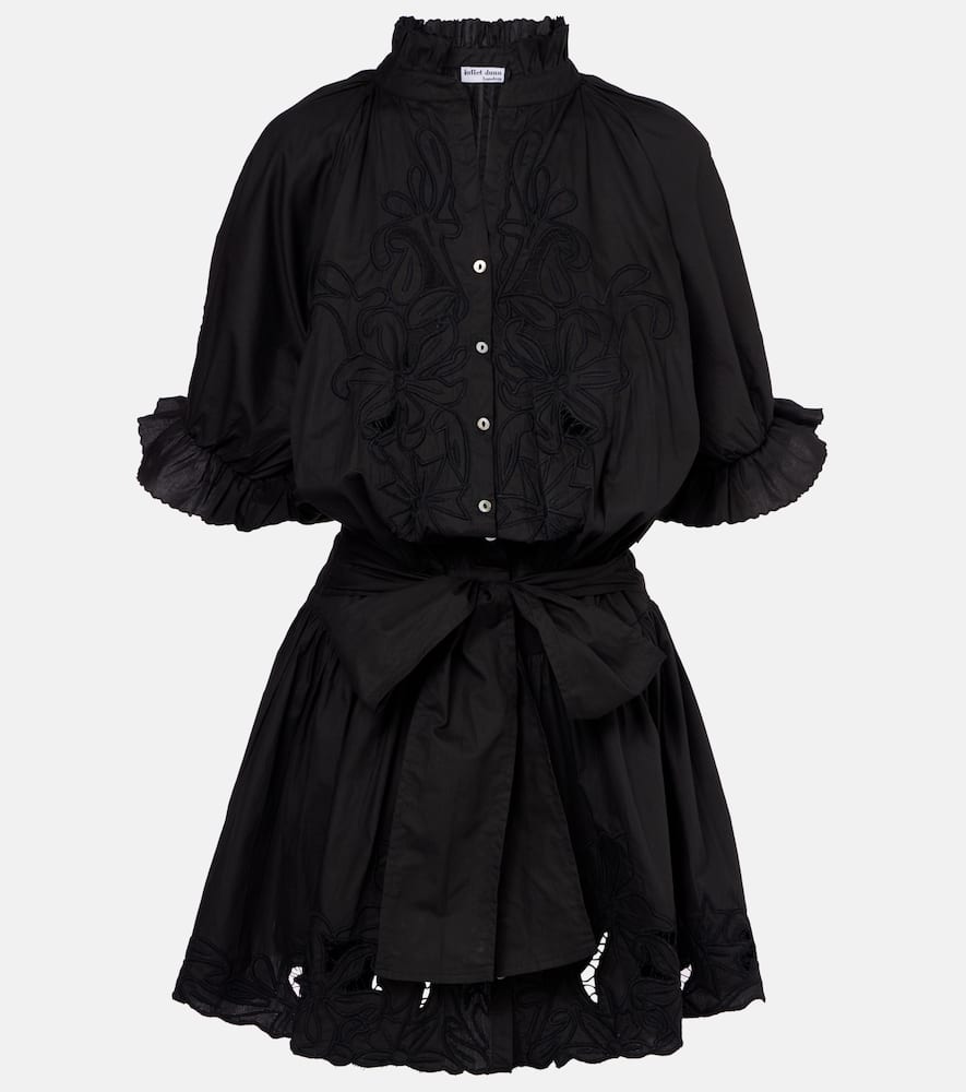Embroidered cotton poplin minidress