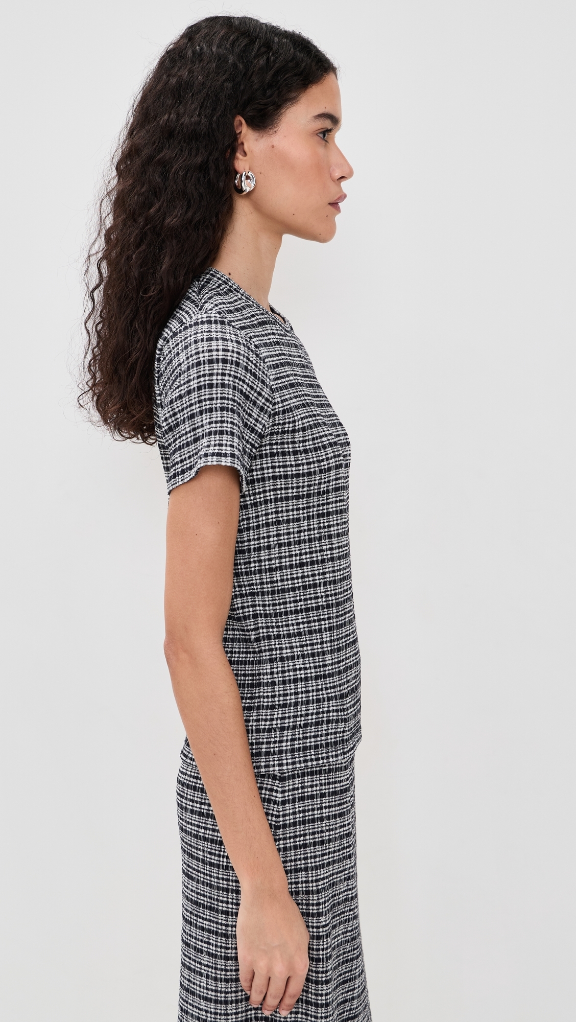 Short Sleeve Crew Neck Blouse Eclipse Combo