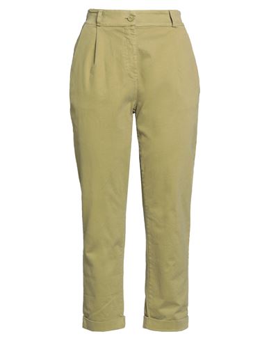 Please Woman Pants Military green Size M Cotton, Elastane