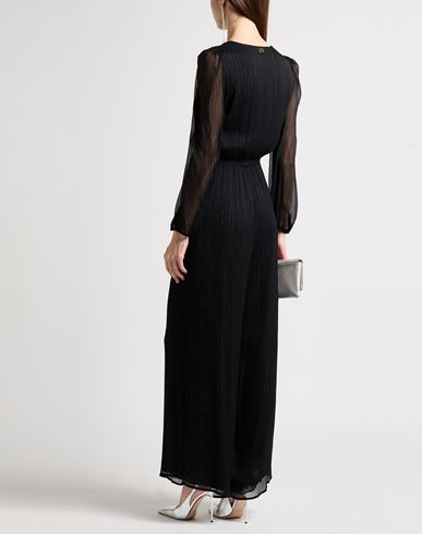 Woman Jumpsuit Black Size 14 Polyester, Metallic Polyester