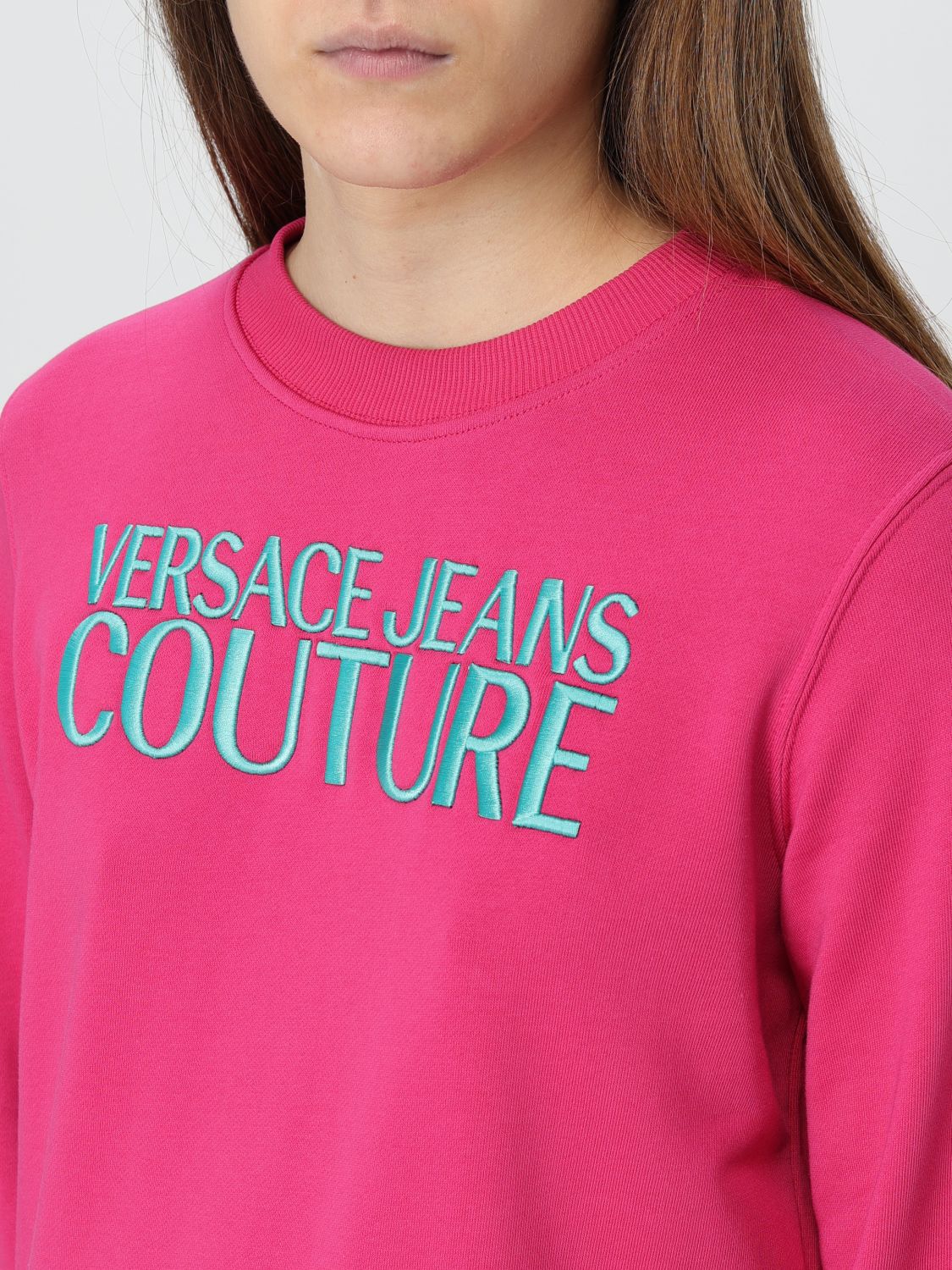 Logo-embroidered cotton sweatshirt - Pink