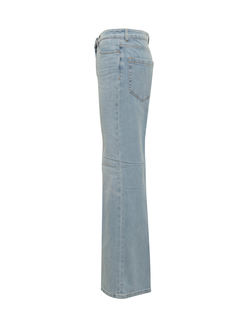 Blue Flared High Rise Jeans